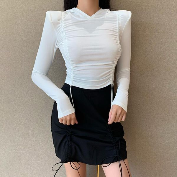 women's t-shirt shirts for women autumn woman tshirts stylish drawstring solid color hooded female sweatshirt ropa de invierno mujer, White
women's t-shirt shirts for women autumn woman tshirts stylish drawstring solid color hooded female sweatshirt ropa de invierno mujer, White