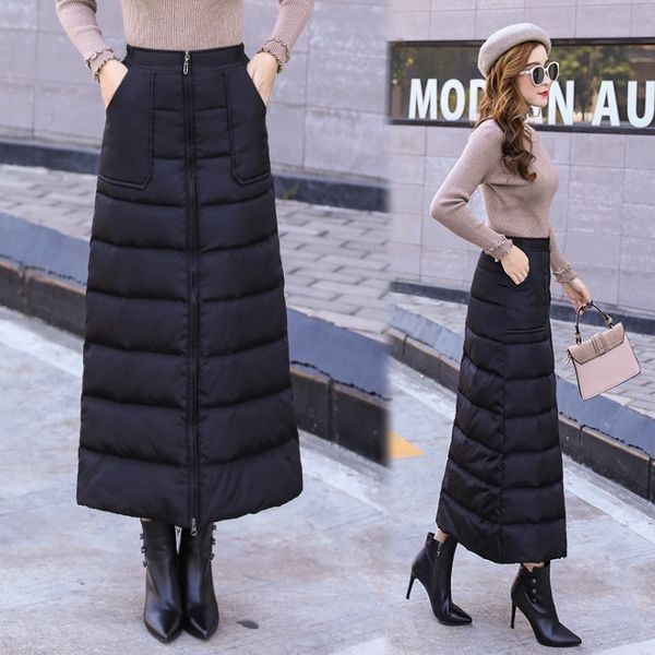 skirts autumn and winter thickened medium length down cotton zipper a-shaped skirt for women, Black
skirts autumn and winter thickened medium length down cotton zipper a-shaped skirt for women, Black