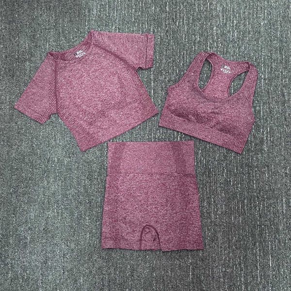 tracksuits running sports seamless bra short sleeve shorts three piece yoga suit, Gray
tracksuits running sports seamless bra short sleeve shorts three piece yoga suit, Gray