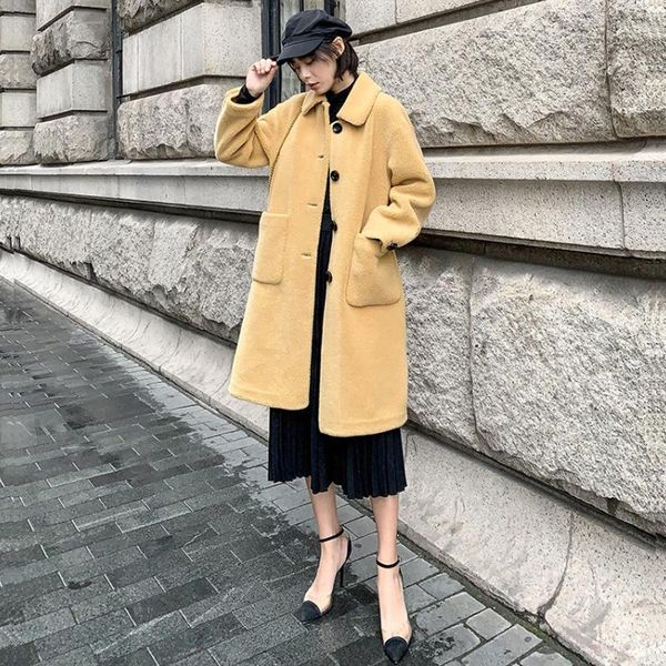 women's fur & faux real sheep shearing coat women wool jacket warm oversize winter outerwear clothing plus size f1219, Black
women's fur & faux real sheep shearing coat women wool jacket warm oversize winter outerwear clothing plus size f1219, Black