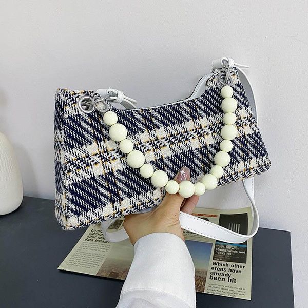 evening bags plaid canvas small underarm shoulder bag for women 2021 summer female beaded handbag and purses ladies fashion crossbody 
evening bags plaid canvas small underarm shoulder bag for women 2021 summer female beaded handbag and purses ladies fashion crossbody