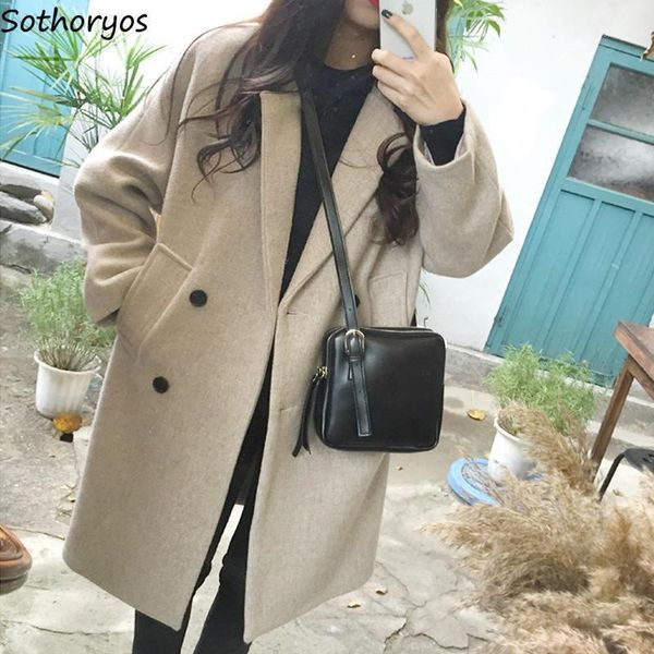 women's wool & blends women pocket double breast solid winter womens all-match overcoat trendy casual elegant ulzzang leisure chic loos, Black
women's wool & blends women pocket double breast solid winter womens all-match overcoat trendy casual elegant ulzzang leisure chic loos, Black
