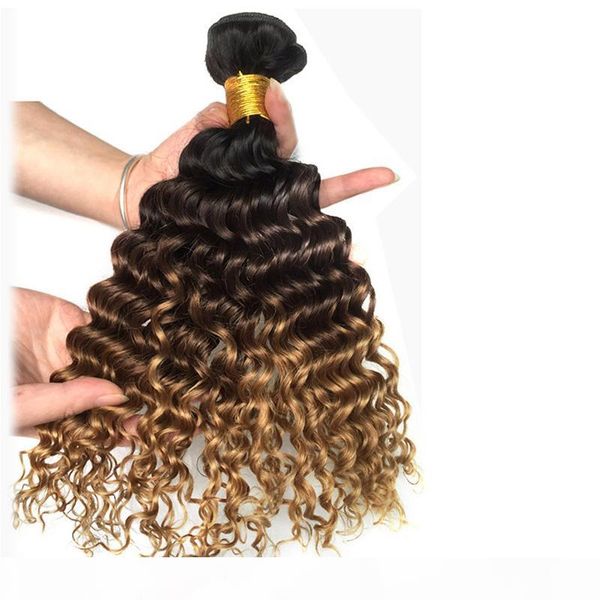 3 tone 1b 4 27# deep curly dark brown blonde human hair weave bundles wholesale colored brazilian ombre human hair extension deals, Black
3 tone 1b 4 27# deep curly dark brown blonde human hair weave bundles wholesale colored brazilian ombre human hair extension deals, Black