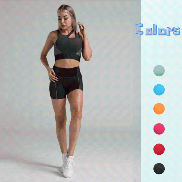 6 color women summer crop yoga set bra shorts breathable high waist sportswear hip lifting fitness gym clothes, White;red
6 color women summer crop yoga set bra shorts breathable high waist sportswear hip lifting fitness gym clothes, White;red