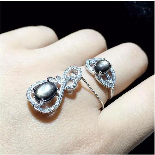 bracelet, earrings & necklace natural sapphire jewelry set real star 925 sterling silver 1pc pendant,1pc ring, Black
bracelet, earrings & necklace natural sapphire jewelry set real star 925 sterling silver 1pc pendant,1pc ring, Black