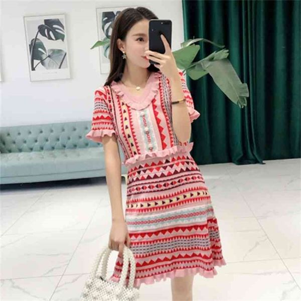 summer sweet knitted dress stretch slim jacquard plaid streetwear pink short sleeve v neck knit sweater women 210603, Black;gray
summer sweet knitted dress stretch slim jacquard plaid streetwear pink short sleeve v neck knit sweater women 210603, Black;gray
