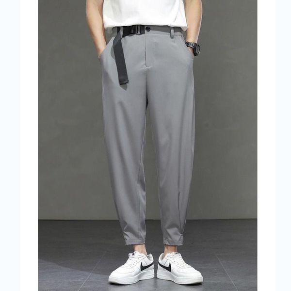 men's pants thin ice silk fabric fashion loose style beam foot leisure trousers elastic pure color men causal, Black
men's pants thin ice silk fabric fashion loose style beam foot leisure trousers elastic pure color men causal, Black