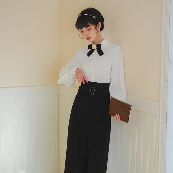 women's two piece pants fashion retro set women rose bow chic white shirt+versatile fashions wide-leg outfitsn lady korean casual suit
women's two piece pants fashion retro set women rose bow chic white shirt+versatile fashions wide-leg outfitsn lady korean casual suit