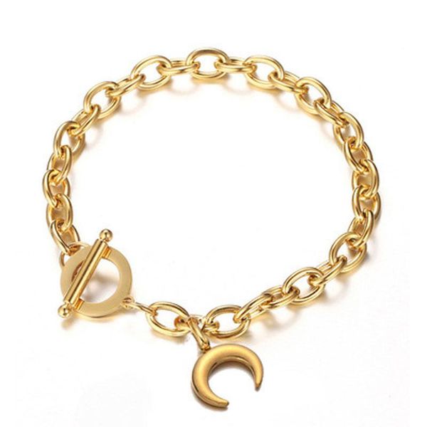 charm bracelets stainless steel link chain moon charms toggle bracelet for women metal crescent half pendant ot buckle, Golden;silver
charm bracelets stainless steel link chain moon charms toggle bracelet for women metal crescent half pendant ot buckle, Golden;silver