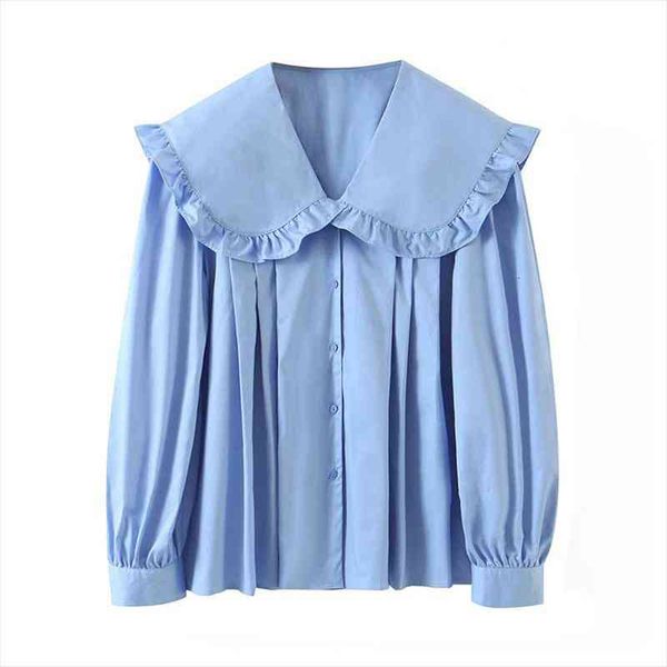 blsqr sweet blue button-up loose blouses womens peter pan collar long sleeve female shirts chic, White
blsqr sweet blue button-up loose blouses womens peter pan collar long sleeve female shirts chic, White