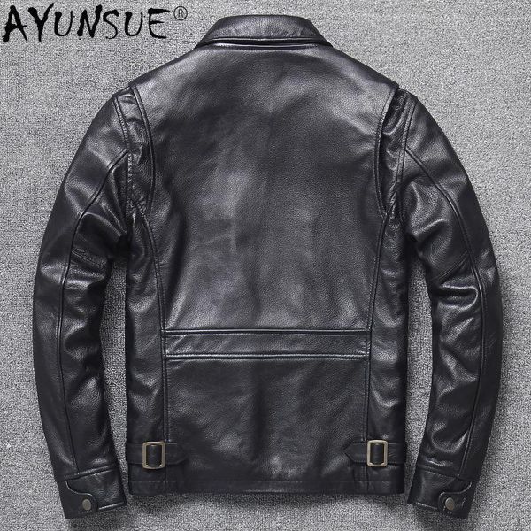 men's leather & faux akoosun genuine jacket men clothing sheepskin motorcycle jackets autumn coat short clothes ropa lxr699, Black
men's leather & faux akoosun genuine jacket men clothing sheepskin motorcycle jackets autumn coat short clothes ropa lxr699, Black