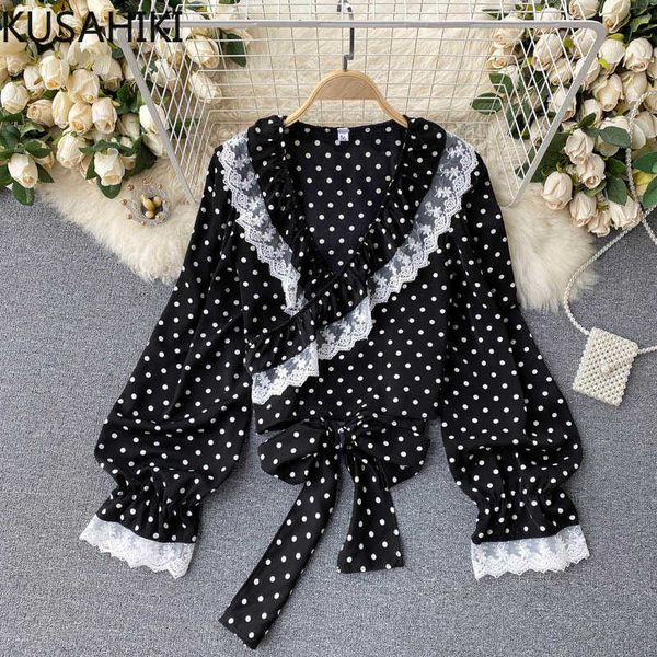 korean dot women shirt lace ruffle v-neck puff sleeve blouse spring bow tie causal sweet blusas 6g062 210603, White
korean dot women shirt lace ruffle v-neck puff sleeve blouse spring bow tie causal sweet blusas 6g062 210603, White