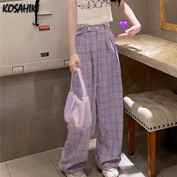 women's pants & capris kosahiki casual purple plaid wide leg retro high waist straight harajuku loose for women, Black;white
women's pants & capris kosahiki casual purple plaid wide leg retro high waist straight harajuku loose for women, Black;white