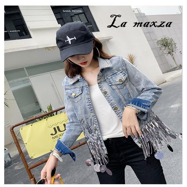 women's jackets 2021 sequins tassel korean oversize denim jacket boyfriend vintage fashion casual women jean plus size, Black;brown
women's jackets 2021 sequins tassel korean oversize denim jacket boyfriend vintage fashion casual women jean plus size, Black;brown