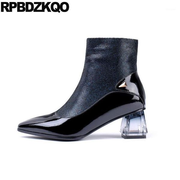 boots genuine leather plus size chunky shoes 10 patent side zip ankle big women booties sheepskin pointed toe high heel blue1, Black
boots genuine leather plus size chunky shoes 10 patent side zip ankle big women booties sheepskin pointed toe high heel blue1, Black