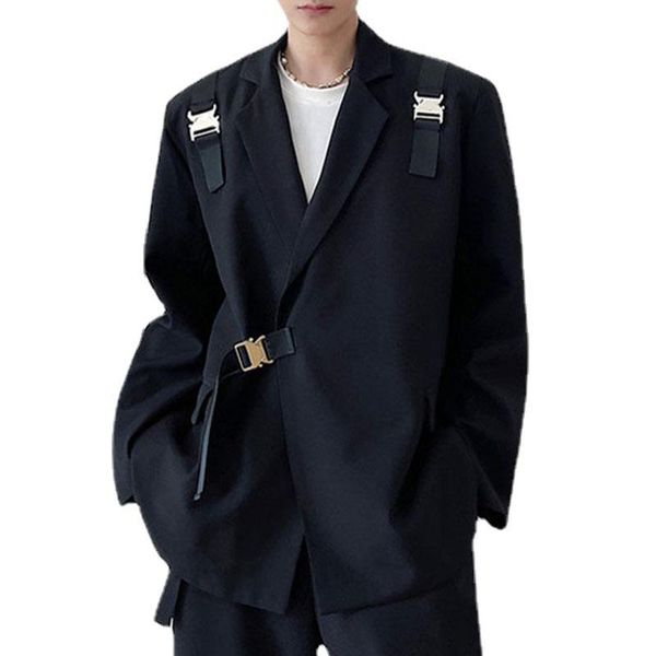 men's suits & blazers men ribbon buckle suit coat blazer korean streetwear fashion loose casual jacket women oversize man, White;black
men's suits & blazers men ribbon buckle suit coat blazer korean streetwear fashion loose casual jacket women oversize man, White;black