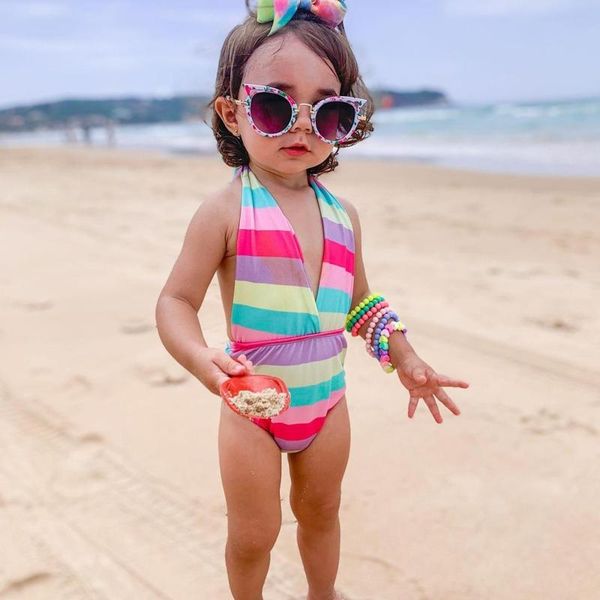 women's swimwear color stripe print swimsuit children's summer beach halter one-piece princess kostium kapielowy baby girls swimsu, White;black
women's swimwear color stripe print swimsuit children's summer beach halter one-piece princess kostium kapielowy baby girls swimsu, White;black