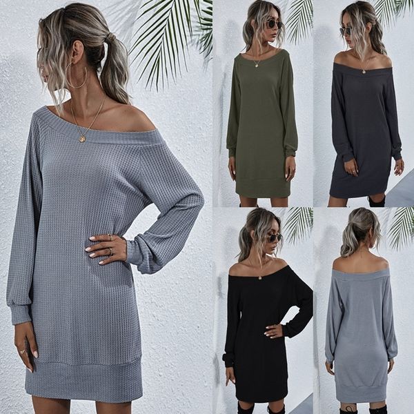2021 new elegant solid mini party womens autumn long sleeve thick loose knitted female off shoulder es vestidos jnmx, Black;gray
2021 new elegant solid mini party womens autumn long sleeve thick loose knitted female off shoulder es vestidos jnmx, Black;gray