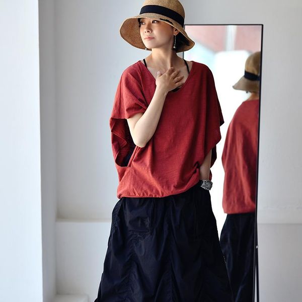 women's t-shirt micoco t0199c art casual simple design temperament v - collar loose bat sleeve pure color, White
women's t-shirt micoco t0199c art casual simple design temperament v - collar loose bat sleeve pure color, White