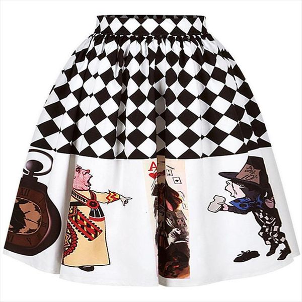 summer high waist alice in womens skirt wonderland print pleated a line lolita midi tutu faldas, Black
summer high waist alice in womens skirt wonderland print pleated a line lolita midi tutu faldas, Black