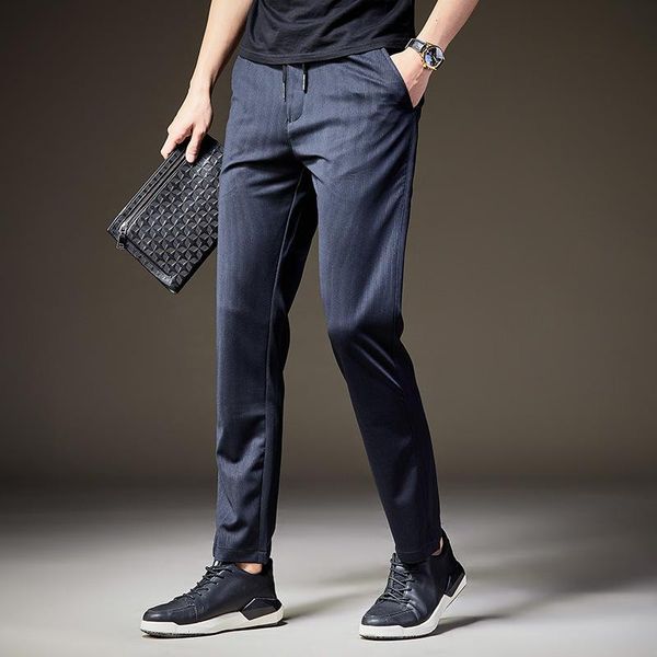 men's pants summer stretch casual thin mens clothing elastic waist straight striped formal office long trouser for men 2021, Black
men's pants summer stretch casual thin mens clothing elastic waist straight striped formal office long trouser for men 2021, Black