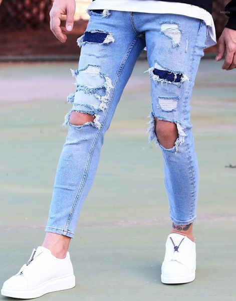 men's jeans blue full laser cut - premium patched
men's jeans blue full laser cut - premium patched