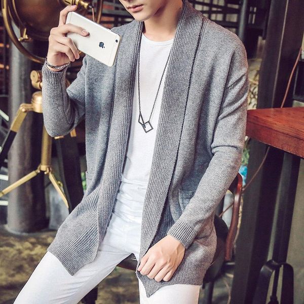 men's sweaters autumn coat type han edition cultivate morality fashion knitted cardigan sweater, White;black
men's sweaters autumn coat type han edition cultivate morality fashion knitted cardigan sweater, White;black