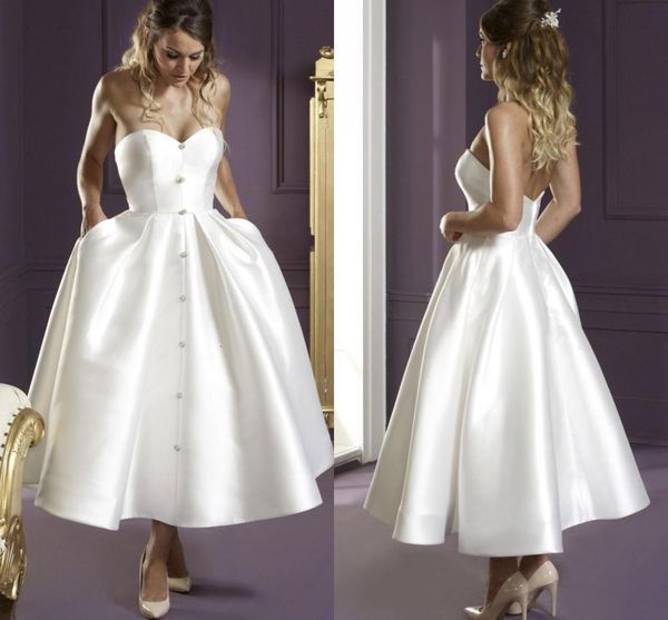 2021 new simple satin vintage tea length short wedding es sweetheart a-line 1950s beach bridal gowns vestidos de noiva haz1, White
2021 new simple satin vintage tea length short wedding es sweetheart a-line 1950s beach bridal gowns vestidos de noiva haz1, White