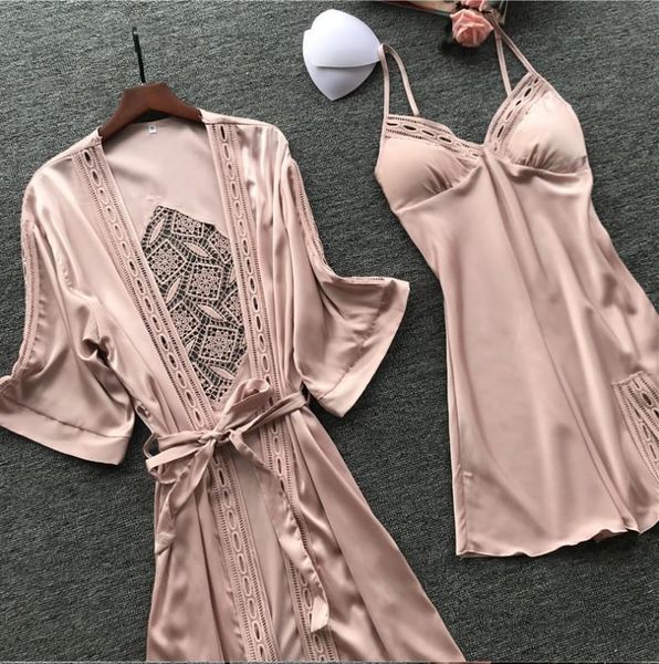 women's sleepwear women satin lace pink intimate set nightgown lady robe brides bridesmaid wedding gown -xl, Black;red
women's sleepwear women satin lace pink intimate set nightgown lady robe brides bridesmaid wedding gown -xl, Black;red