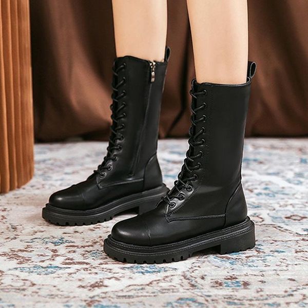 boots women's thick bottom non-slip female shoes autumn winter round toe square heels zipper mid-calf lace-up 2021, Black
boots women's thick bottom non-slip female shoes autumn winter round toe square heels zipper mid-calf lace-up 2021, Black