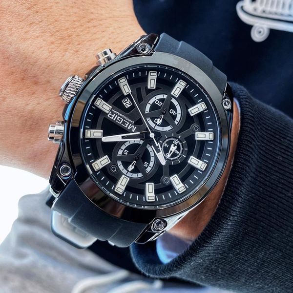 wristwatches megir mens watches silicone strap 2021 fashion sports chronograph quartz watch men relogio masculino, Slivery;brown
wristwatches megir mens watches silicone strap 2021 fashion sports chronograph quartz watch men relogio masculino, Slivery;brown