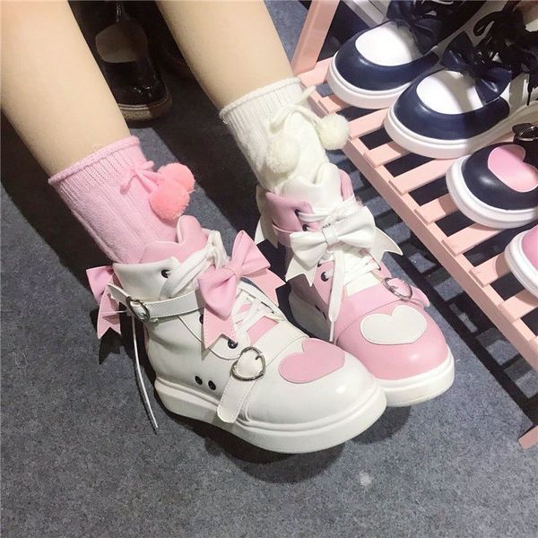 lolita ankle for the women fall winter casual women's shoes flat boots bowknot panda kawaii high above z655, Black
lolita ankle for the women fall winter casual women's shoes flat boots bowknot panda kawaii high above z655, Black