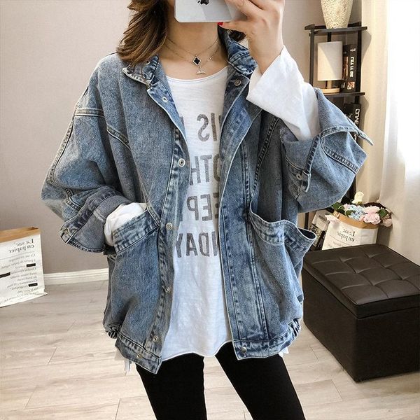 women's jackets stand-up collar single-breasted denim jacket women 2021 spring long-sleeved wild jeans coat loose large pocket f2891, Black;brown
women's jackets stand-up collar single-breasted denim jacket women 2021 spring long-sleeved wild jeans coat loose large pocket f2891, Black;brown