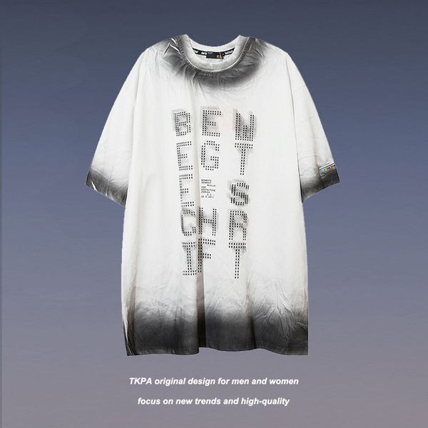 t shirt tkpa high street style diamond lettered print ins trendy hip hop oversize loose short sleeves for men and women, White;black
t shirt tkpa high street style diamond lettered print ins trendy hip hop oversize loose short sleeves for men and women, White;black