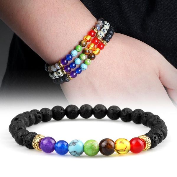 beaded, strands 7 chakra reiki beads bracelet 6mm natural tiger eye stone agates lava rock strand bracelets balance healing bangle for women, Black
beaded, strands 7 chakra reiki beads bracelet 6mm natural tiger eye stone agates lava rock strand bracelets balance healing bangle for women, Black