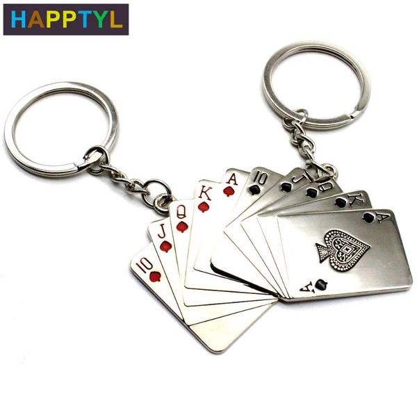 happtyl 1pcs fashion keychains poker couple key ring hanging pendant car key chain charm bags accessories gift, Silver
happtyl 1pcs fashion keychains poker couple key ring hanging pendant car key chain charm bags accessories gift, Silver
