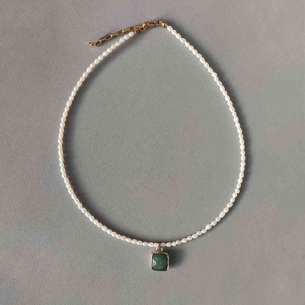 2021 style 2mm tiny pearl necklace handmade square stone pendant choker for women exquisite minimalist charm jewelry collare, Silver
2021 style 2mm tiny pearl necklace handmade square stone pendant choker for women exquisite minimalist charm jewelry collare, Silver