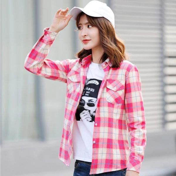 spring new fashion casual lapel plus size blouses women plaid shirt checks flannel shirts female long sleeve blouse, White
spring new fashion casual lapel plus size blouses women plaid shirt checks flannel shirts female long sleeve blouse, White