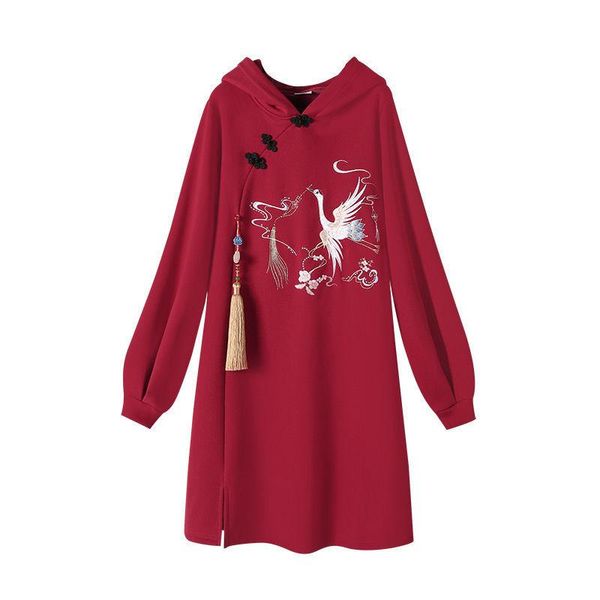 ethnic clothing 2021 plus size women's mid-length cheongsam spring western style dress chinese embroidery robe rouge vestidos, Red
ethnic clothing 2021 plus size women's mid-length cheongsam spring western style dress chinese embroidery robe rouge vestidos, Red
