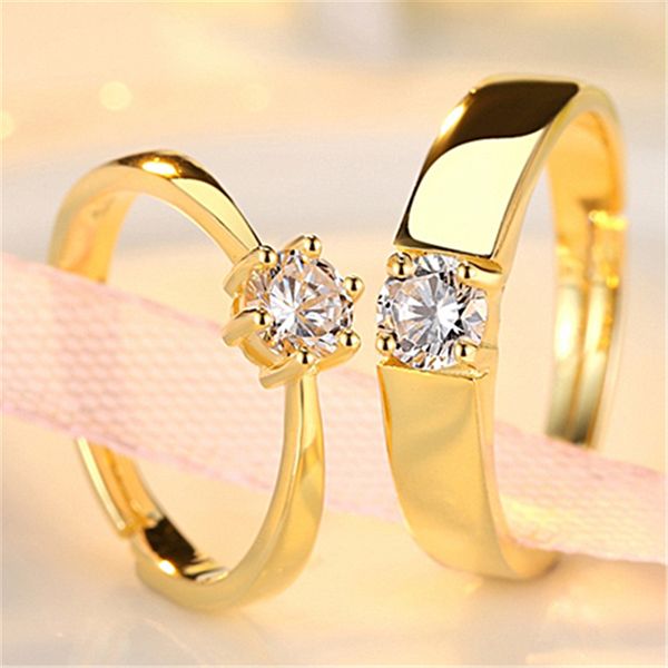 european and american fashion high-end couple ring men and women wedding rings simple artificial gold diamond ring one pair with lettering v, Silver
european and american fashion high-end couple ring men and women wedding rings simple artificial gold diamond ring one pair with lettering v, Silver