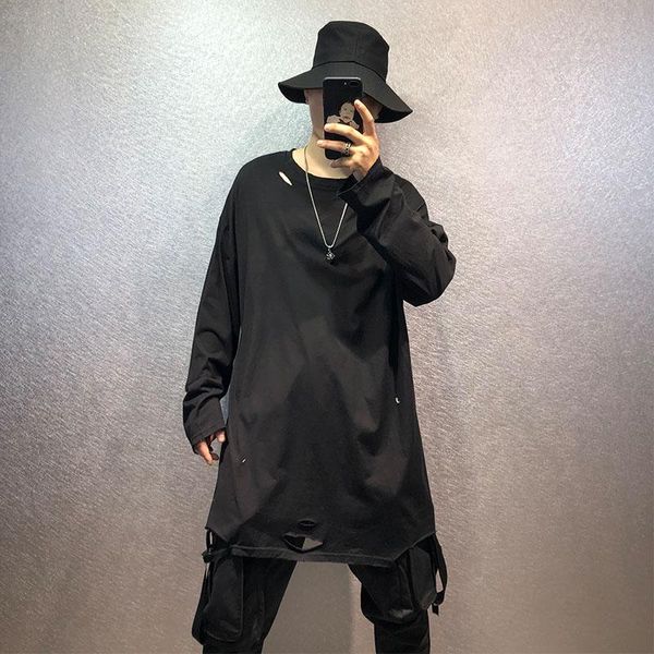 men's t-shirts personality hole irregular hem design solid color long sleeve youth trend street hip-hop loose large size t-shirt, White;black
men's t-shirts personality hole irregular hem design solid color long sleeve youth trend street hip-hop loose large size t-shirt, White;black