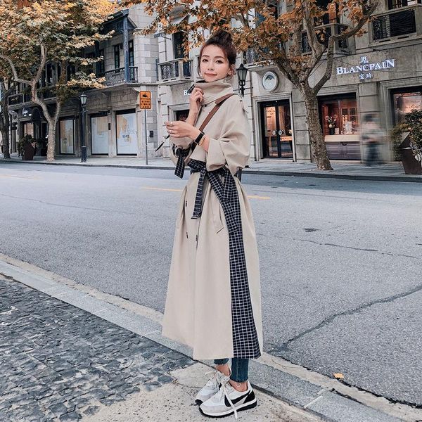 women 2021 autumn winter new fashion long trench coat female belt casual outerwear ladies chic elegant windbreaker coats s121, Tan;black
women 2021 autumn winter new fashion long trench coat female belt casual outerwear ladies chic elegant windbreaker coats s121, Tan;black