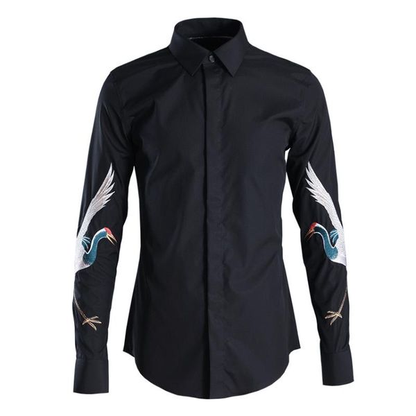 men's casual shirts chinese style embroidery shirt long sleeve slim fit business formal dress streetwear social party tuxedo blouse, White;black
men's casual shirts chinese style embroidery shirt long sleeve slim fit business formal dress streetwear social party tuxedo blouse, White;black