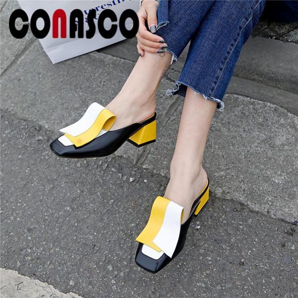 dress shoes conasco mules women fashion sqaure high heels quality genuine leather concise pumps spring summer prom woman, Black
dress shoes conasco mules women fashion sqaure high heels quality genuine leather concise pumps spring summer prom woman, Black