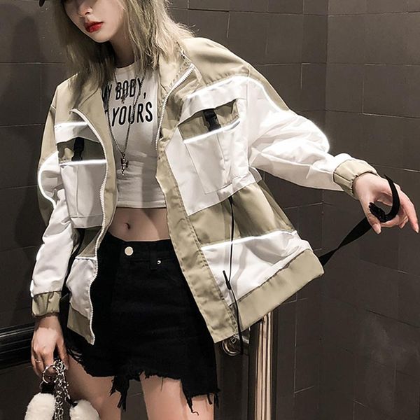 women's jackets 2021 autumn winter cargo jacket womens streetwear oversized patchwork basic coat outerwear chaquetas mujer, Black;brown
women's jackets 2021 autumn winter cargo jacket womens streetwear oversized patchwork basic coat outerwear chaquetas mujer, Black;brown