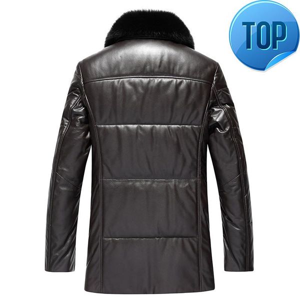 men's leather & faux jacket men genuine winter down sheepskin coat collar chaqueta cuero hombre, Black
men's leather & faux jacket men genuine winter down sheepskin coat collar chaqueta cuero hombre, Black