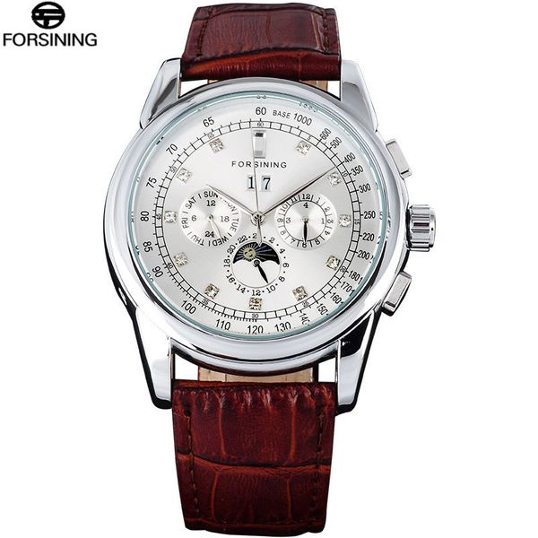 classic men's watches brand leather luxury automatic date mechanical lighting hands relogio masculino, Slivery;brown
classic men's watches brand leather luxury automatic date mechanical lighting hands relogio masculino, Slivery;brown
