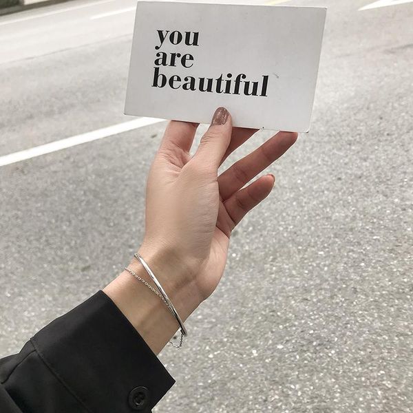bangle 2021 kpop moda women's bracelets on hand chain adjustable small double layered wedding bracelet for women jewelry gift, Black
bangle 2021 kpop moda women's bracelets on hand chain adjustable small double layered wedding bracelet for women jewelry gift, Black