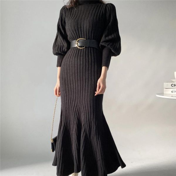 casual dresses 2021 autumn and winter french temperament high-neck slim slimming all-match lantern sleeve fishtail knitted dress women, Black;gray
casual dresses 2021 autumn and winter french temperament high-neck slim slimming all-match lantern sleeve fishtail knitted dress women, Black;gray