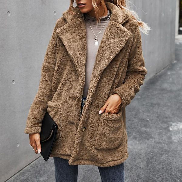 women's jackets 2021 autumn winter solid coat women thick turn down collar long pockets khaki single breasted tracksuits female g1951, Black;brown
women's jackets 2021 autumn winter solid coat women thick turn down collar long pockets khaki single breasted tracksuits female g1951, Black;brown